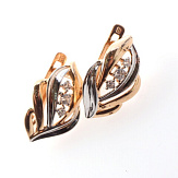 Серьга золото 585, общий вес - 1.29 г, чистый вес - 1.26 г