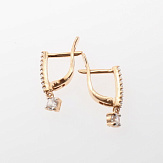 Серьга золото 585, общий вес - 0.73 г, чистый вес - 0.628 г