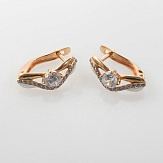 Серьга золото 585, общий вес - 1.39 г, чистый вес - 1.238 г