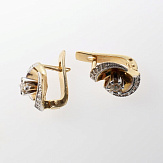 Серьга золото 585, общий вес - 3.49 г, чистый вес - 3.373 г